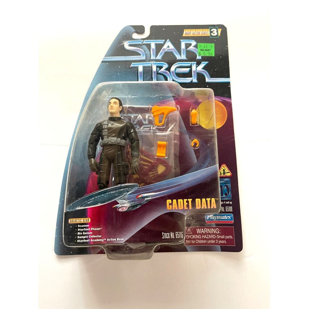 Playmates Action Figure Star Trek Warp Series 3 Cadet Data #65116 1997 95B